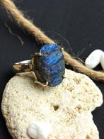 Zilveren anillo 925 met ruwe topkwaliteit labradoriet blauw,