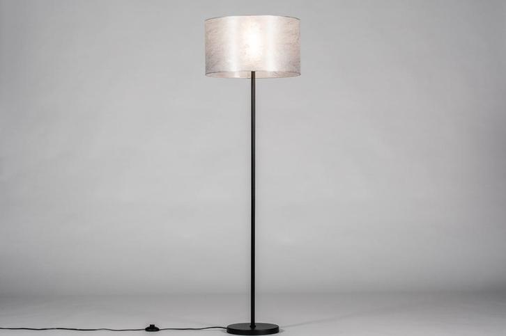 Rietveld Vloerlampen - Zwart, Zilvergrijs, Zilver - Stof, Me, Huis en Inrichting, Lampen | Vloerlampen, Verzenden