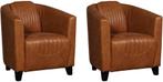 Leren kuipstoel - Echt leer, Landelijk, Comfortabel en kies, Huis en Inrichting, Fauteuils, Klassiek, Nieuw, Ophalen of Verzenden