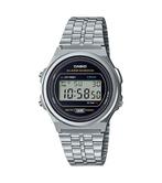 Casio Vintage Iconic A171WE-1AEF Unisex Horloge 37 mm - Zilv, Verzenden, Nieuw