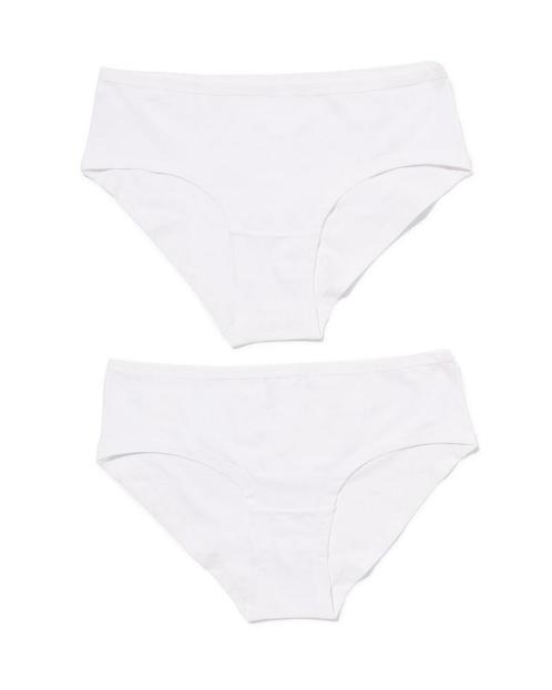 HEMA Dames hipsters stretch katoen - 2 stuks wit, Kleding | Dames, Ondergoed en Lingerie, Verzenden