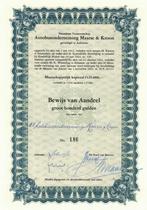 Autobusonderneming Maarse & Kroon, Aalsmeer, aandeel 1922, 1920 tot 1950, Ophalen of Verzenden, Aandeel
