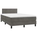 vidaXL Boxspring met matras en LED fluweel donkergrijs, Huis en Inrichting, Slaapkamer | Bedden, Verzenden, Nieuw, 190 cm of minder