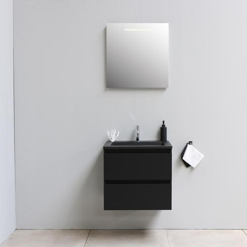 Badkamermeubel BWS Pepper Acryl Wastafel Mat Zwart Met, Doe-het-zelf en Verbouw, Sanitair, Bad, Nieuw, Ophalen of Verzenden