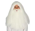 Halloween Pruik Baard Wit, Verzenden, Nieuw