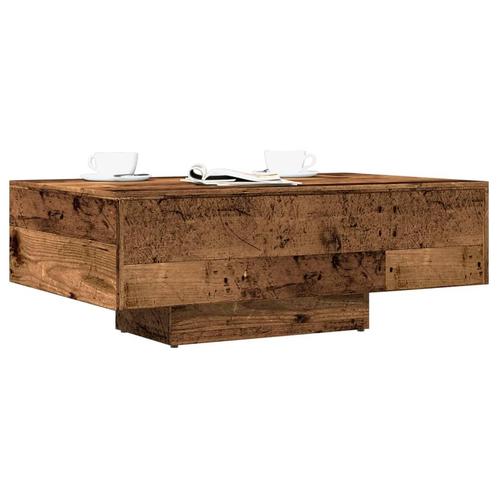 vidaXL Salontafel 85x55x31 cm bewerkt hout oud houtkleurig, Huis en Inrichting, Tafels | Salontafels, 50 tot 100 cm, Nieuw, Overige houtsoorten
