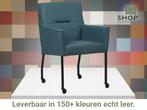 Leren eetkamerstoel Lucky - Toledo Whale (blauw/grijs), Bohemian, Industrieel, Modern, Scandinavisch, Blauw, Nieuw, Leer