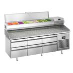 GGM Gastro | Pizza koelwerkbank Premium PLUS - 1980x700mm -, Verzenden, Nieuw in verpakking, RVS Meubilair