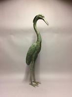 Beeld, Levensechte bronzen kraanvogel - 83 cm - Brons