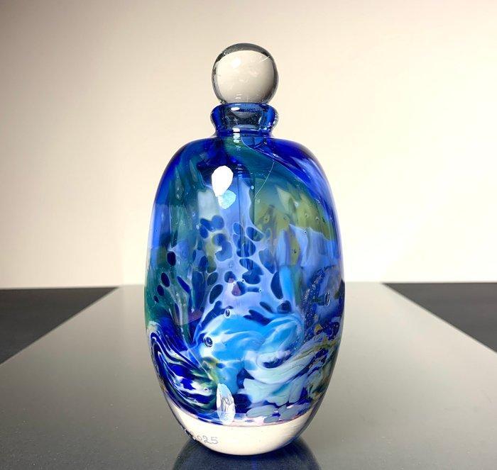 Maxence Parot - Vaas - Unieke fles in kleuren en goud - Glas, Antiek en Kunst, Antiek | Glas en Kristal