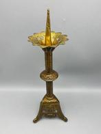 Prachtige messing/koper penkandelaar met sierlijke details -