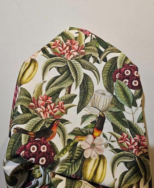 Exclusieve Art Deco-stof met Amazone papegaaien en toekan,, Antiek en Kunst, Antiek | Kleden en Textiel