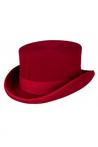 Luxe hoge hoed rood laag model tophat heren dames 59