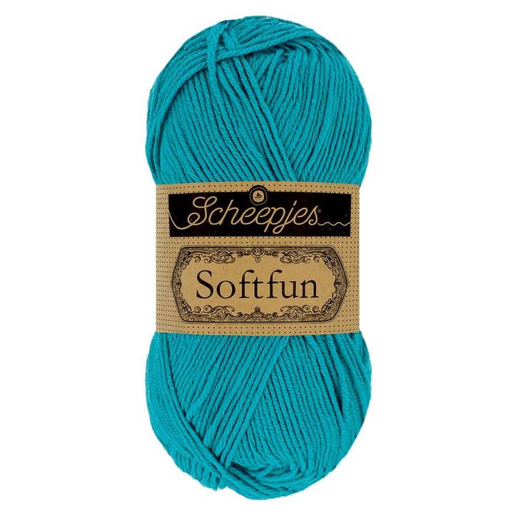 Scheepjes Softfun - 2511 Dark Turquoise, Hobby en Vrije tijd, Breien en Haken, Breien of Haken, Nieuw, Wol of Garen, Ophalen of Verzenden