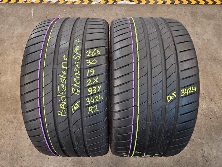 265/30/19 93Y BRIDGESTONE ZOMERBANDEN 6MM PROFIEL 2X, Auto-onderdelen, Banden en Velgen, 19 inch, Erkend duurzaam, Zomerbanden