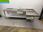 RVS Spoeltafel spoelbak met fornuis 261 x 151 cm Horeca, Ophalen of Verzenden, Gebruikt