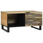 vidaXL Salontafel Bruin en zwart 80 x 50 x 40 cm Massief, Verzenden, Nieuw, 50 tot 100 cm, Minder dan 50 cm