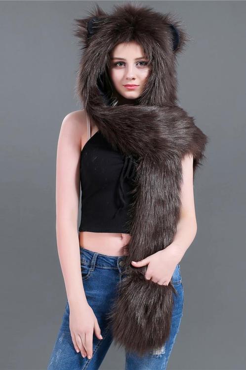 Hood Beer Donkerbruin Muts met Oortjes en Wanten Beertje Pak, Kleding | Dames, Mutsen, Sjaals en Handschoenen, Nieuw, Ophalen of Verzenden