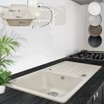 Spoelbak - Wasbak - Keuken - Graniet - 76x22x46 cm - Beige -, Verzenden, Zo goed als nieuw