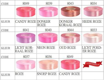 Roze lint kopen? Het grootste assortiment satijn lint beschikbaar voor biedingen