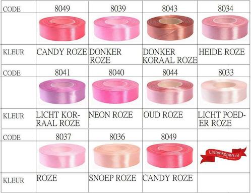 Roze lint kopen? Het grootste assortiment satijn lint, Kleding | Heren, Trouwkleding en Trouwaccessoires, Accessoires, Nieuw, Ophalen of Verzenden