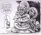 Pentekening Amerika - Liberia (lijst optie, Tekeningen), Antiek en Kunst, Kunst | Tekeningen en Foto's, Verzenden