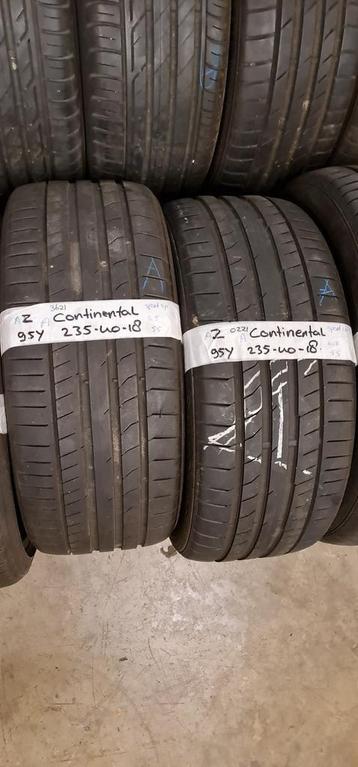 2x 235-40-18 Continental Zomer 4.5mm €45 Per Band 235 40 18 beschikbaar voor biedingen