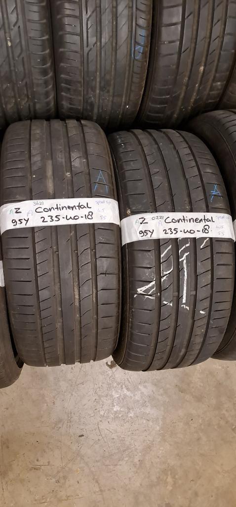 2x 235-40-18 Continental Zomer 4.5mm €45 Per Band 235 40 18, Auto-onderdelen, Banden en Velgen, 18 inch, Zomerbanden, 235 mm, Personenwagen
