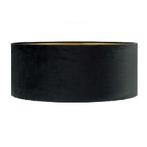 Stoffen lampenkap velvet | Zwart met Gouden binnenkant, 25 tot 50 cm, Zwart, Rond, Nieuw