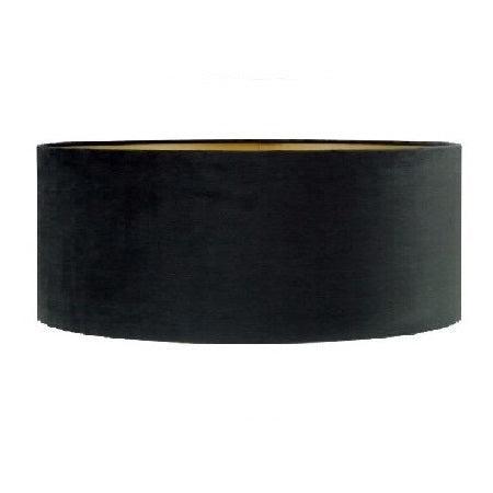 Stoffen lampenkap velvet | Zwart met Gouden binnenkant, Huis en Inrichting, Lampen | Lampenkappen, 25 tot 50 cm, Rond, Zwart, Nieuw