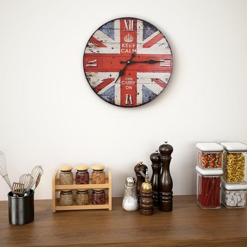 vidaXL Wandklok vintage stijl 30 cm UK, Huis en Inrichting, Woonaccessoires | Klokken, Nieuw, Verzenden