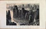 INK AND COLOR ON PAPER PAINTINGLANDSCAPE -