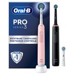 Oral-B Elektrische Tandenborstel Pro 3 3900 Duo Zwart & Roze, Witgoed en Apparatuur, Nieuw, Verzenden