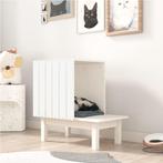 vidaXL Kattenhuis 60x36x60 cm massief grenenhout wit, Dieren en Toebehoren, Verzenden, Nieuw