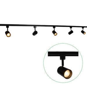 LED 1-fase Rails | Zwart | 3 meter | Dimbaar, Huis en Inrichting, Lampen | Plafondlampen, Nieuw, Metaal, Ophalen of Verzenden