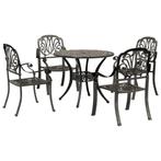 vidaXL 5-delige Tuinset geitaluminium bronskleurig, Tuin en Terras, Tuinsets en Loungesets, 4 zitplaatsen, Verzenden, Tuinset