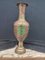 1.8 kg - Vaas - Messing, met de hand geschilderd, Antiek en Kunst