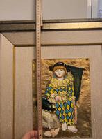 Reliëf, Pablo vestito da arlecchino - 65 cm - Verguld, Antiek en Kunst