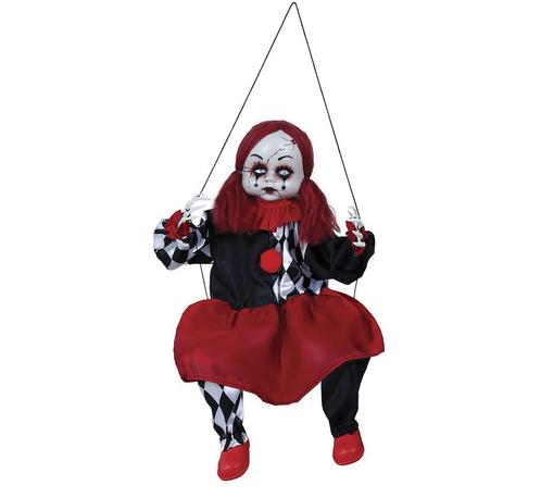 Halloween Hangdecoratie Clown Met Licht En Geluid 80cm, Hobby en Vrije tijd, Feestartikelen, Nieuw, Verzenden