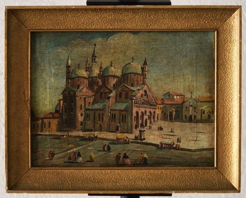 Alberto Martini (1876-1954), Attrib. - Padova - la basilica, Antiek en Kunst, Kunst | Schilderijen | Klassiek