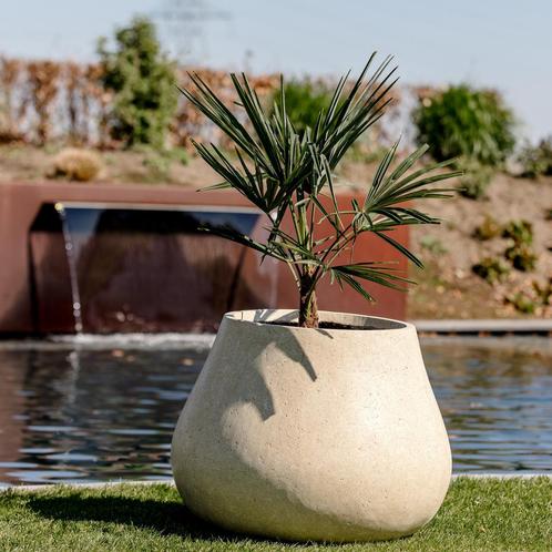 Ash S 66x50 cm Cream, Tuin en Terras, Bloembakken en Plantenbakken, Nieuw, Beton, Rond, Verzenden