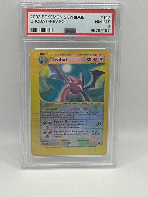 Pokémon - 1 Graded card - skyridge reverse crobat - PSA 8, Hobby en Vrije tijd, Verzamelkaartspellen | Pokémon
