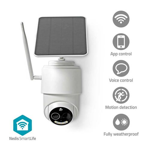 Draadloze draaibare buiten camera Wi-Fi | Full HD met ACCU, Audio, Tv en Foto, Videobewaking, Buitencamera, Nieuw, Ophalen of Verzenden