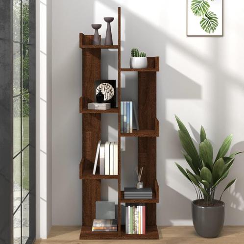 vidaXL Boekenkast 48x25,5x140 cm bewerkt hout bruin, Huis en Inrichting, Kasten | Boekenkasten, 25 tot 50 cm, Nieuw, Overige houtsoorten