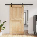 vidaXL Schuifdeur met beslag 100x210 cm massief grenenhout, Doe-het-zelf en Verbouw, Verzenden, Nieuw