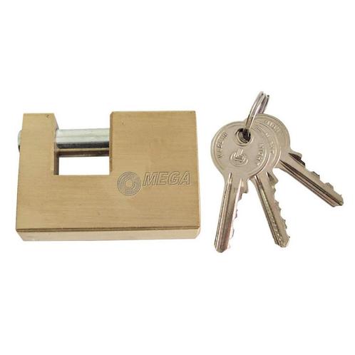Blokslot extra stevig - 75mm - 3 sleutels - Messing, Doe-het-zelf en Verbouw, Hang- en Sluitwerk, Slot, Nieuw, Koper of Messing
