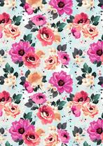 Inpakpapier Cadeaupapier met gekleurde Zomerse Bloemen -, Hobby en Vrije tijd, Knutselen, Ophalen of Verzenden, Nieuw, Overige typen