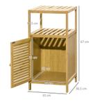 TRUUSK Bamboe Badkamerkast met 1 Plank en 1 Kast - Naturel -, Huis en Inrichting, Badkamer | Badkamermeubels, Verzenden, Nieuw