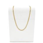 Gouden platte/wijde gourmetschakel ketting; 50 cm | Heren, Sieraden, Tassen en Uiterlijk, Kettingen, Ophalen of Verzenden, Gebruikt
