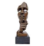 STB-ART - sculptuur, A whispering man - 45 cm - Brons,
